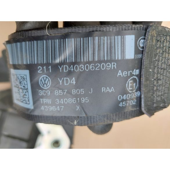 Volkswagen Passat B7 kombi biztonsági öv bal hátsó